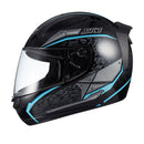 Capacete Sky Two Soldier Preto Brilho Transf Azul 56