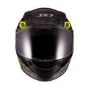 Capacete Sky Two Cyber Snake Preto Brilho Transf Amarelo 58