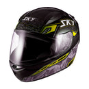 Capacete Sky Two Cyber Snake Preto Brilho Transf Amarelo 58
