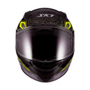 Capacete Sky Two Cyber Snake Preto Brilho Transf Amarelo 60