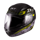 Capacete Sky Two Cyber Snake Preto Brilho Transf Amarelo 60