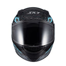 Capacete Sky Two Cyber Snake Preto Fosco Transf Azul 60