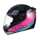 Capacete Sky Two Anos 90 Preto Brilho Transf Azul/rosa 56