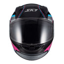 Capacete Sky Two Anos 90 Preto Brilho Transf Azul/rosa 58