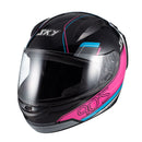 Capacete Sky Two Anos 90 Preto Brilho Transf Azul/rosa 58