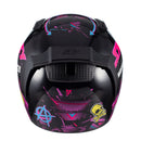 Capacete Sky Two Chaos Preto Fosco Transf Rosa 62