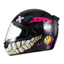 Capacete Sky Two Chaos Preto Fosco Transf Rosa 62