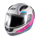 Capacete Sky Two Anos 90 Branco Brilho Transf Azul/rosa 62