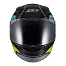 Capacete Sky Two Anos 90 Preto Brilho Transf Azul/amarelo 62