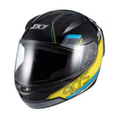 Capacete Sky Two Anos 90 Preto Fosco Transf Azul/amarelo 56