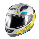 Capacete Sky Two Anos 90 Branco Fosco Transf Azul/amarelo 56