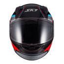 Capacete Sky Two Anos 90 Preto Fosco Transf Azul/vermelho 62