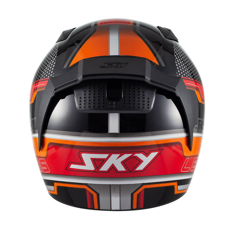 Capacete Sky Two Legends Preto Brilho Transf Laranja 56