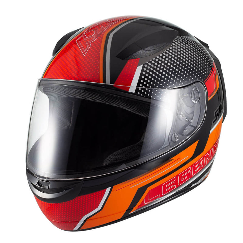 Capacete Sky Two Legends Preto Brilho Transf Laranja 56