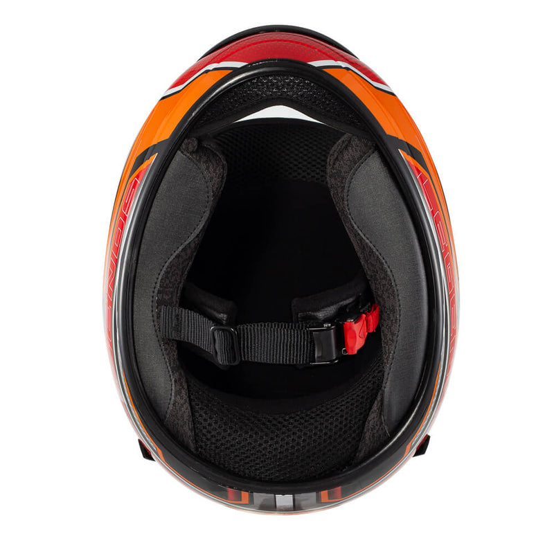 Capacete Sky Two Legends Preto Brilho Transf Laranja 56