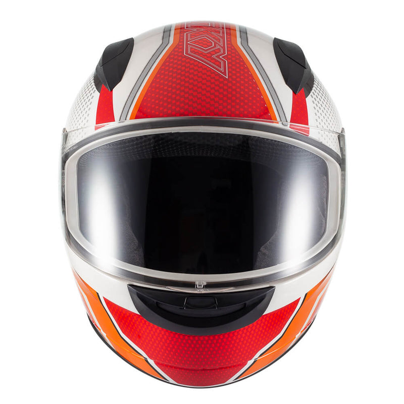 Capacete Sky Two Legends Branco Brilho Transf Laranja 62