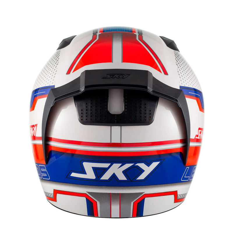 Capacete Sky Two Legends Branco Fosco Transf Vermelho 56