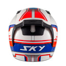 Capacete Sky Two Legends Branco Fosco Transf Vermelho 62