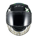 Capacete Sky Two Chaos Preto Fosco Transf Verde 56