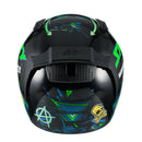 Capacete Sky Two Chaos Preto Fosco Transf Verde 62