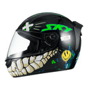 Capacete Sky Two Chaos Preto Fosco Transf Verde 62