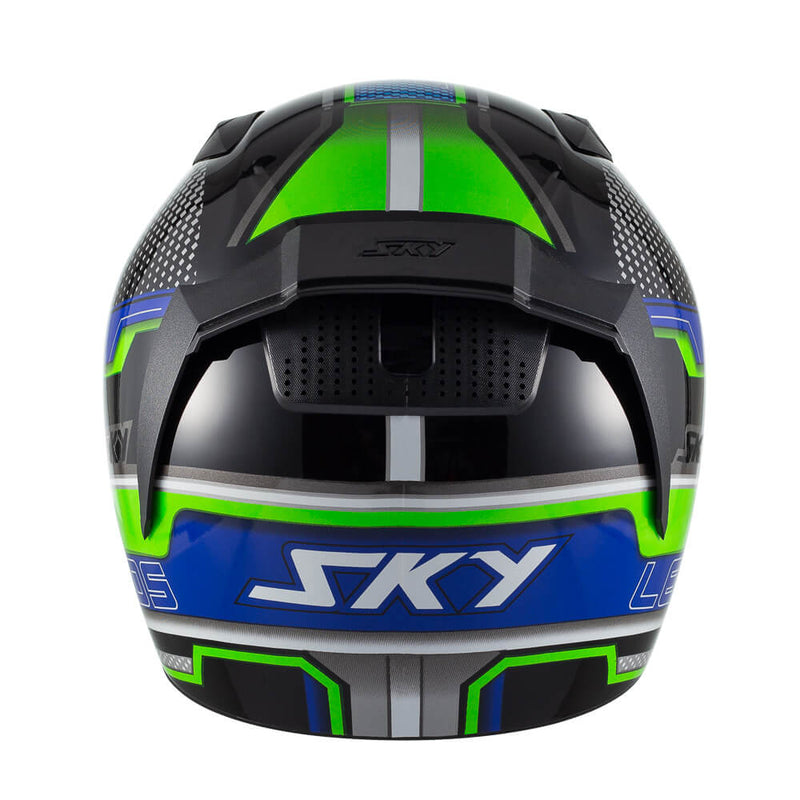 Capacete Sky Two Legends Preto Brilho Transf Verde 58