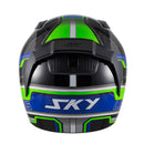 Capacete Sky Two Legends Preto Fosco Transf Verde 62