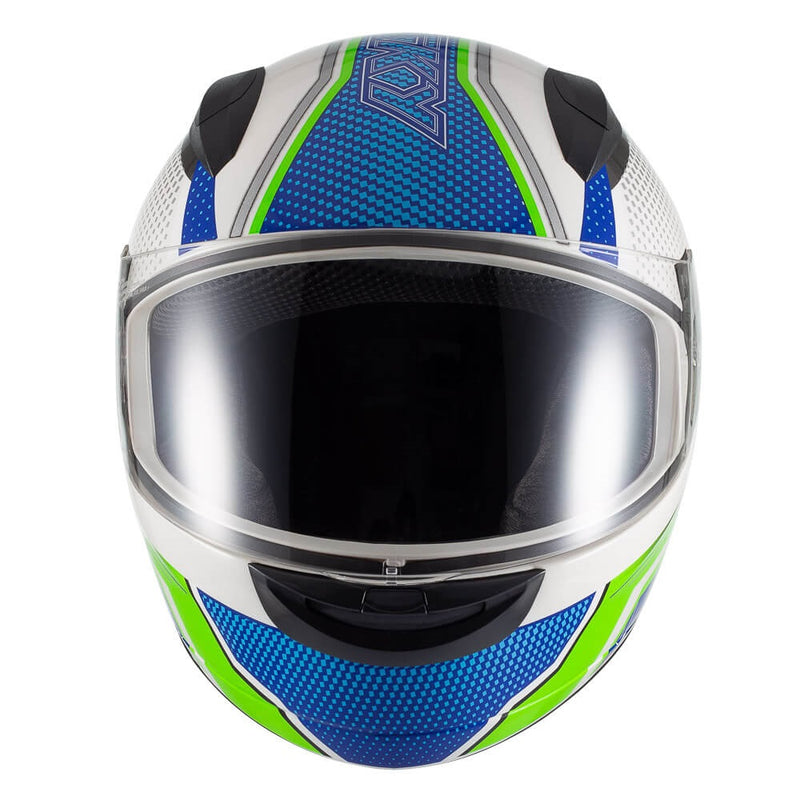 Capacete Sky Two Legends Branco Brilho Transf Verde 56