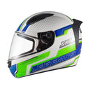 Capacete Sky Two Legends Branco Brilho Transf Verde 62
