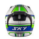 Capacete Sky Two Legends Branco Fosco Transf Verde 62