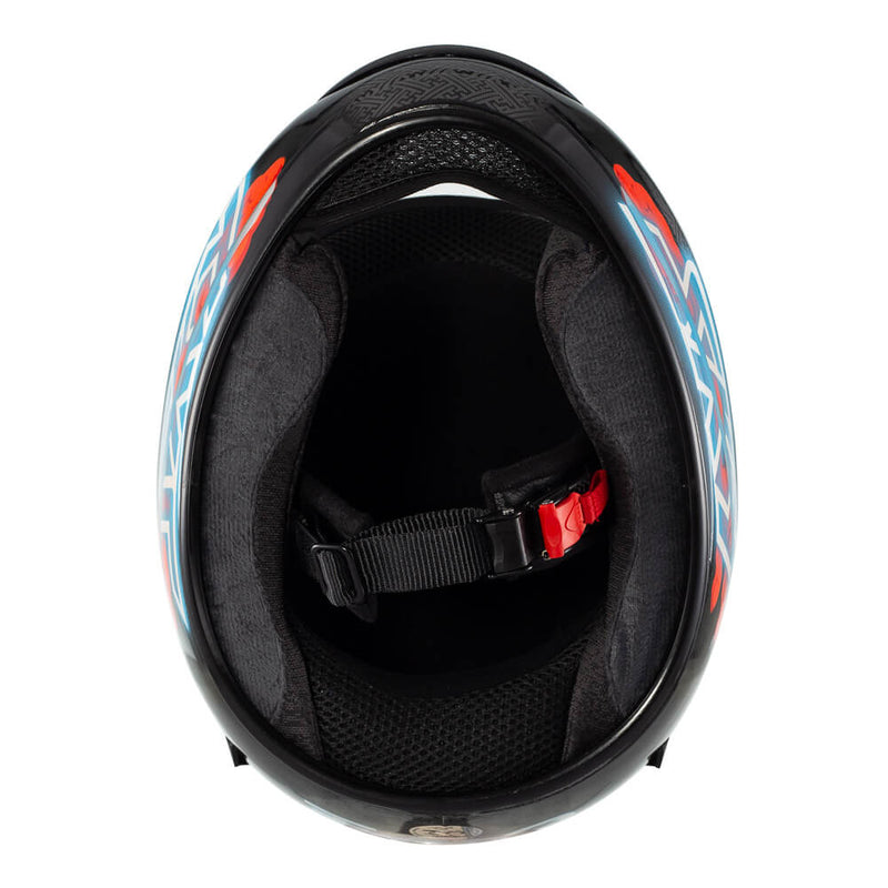 Capacete Sky Two Samurai Preto Brilho Transf Vermelho 60