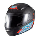 Capacete Sky Two Samurai Preto Brilho Transf Vermelho 62
