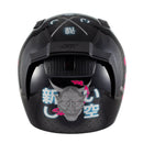 Capacete Sky Two Samurai Preto Brilho Transf Rosa 56