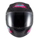 Capacete Sky Two Samurai Preto Brilho Transf Rosa 56