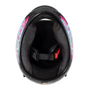 Capacete Sky Two Samurai Preto Brilho Transf Rosa 56