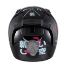 Capacete Sky Two Samurai Preto Brilho Transf Rosa 60