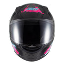 Capacete Sky Two Samurai Preto Brilho Transf Rosa 62