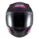 Capacete Sky Two Samurai Preto Fosco Transf Rosa 62