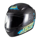 Capacete Sky Two Samurai Preto Fosco Transf Azul 62