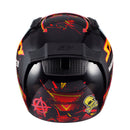 Capacete Sky Two Chaos Preto Brilho Transf Laranja 60