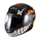Capacete Sky Two Chaos Preto Brilho Transf Laranja 62
