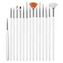 Kit para Unhas 15 Pçs Pincéis para Esmalte Desenhar Unhas