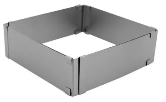 Aro Cortador Quadrado Retangular Para Torta Bolo Ajustável