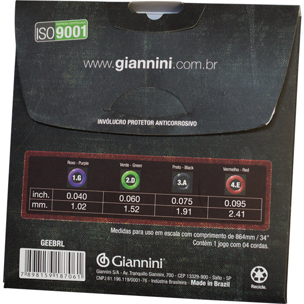 Encord Baixo Super Leve Geebrl 4 Cordas Giannini