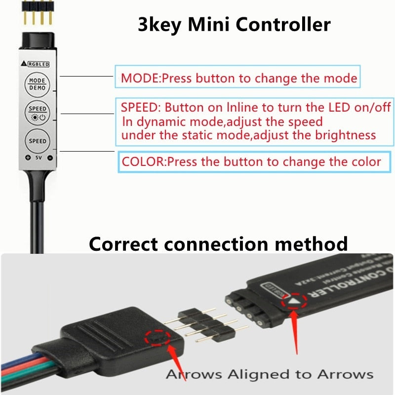 Luzes de tiras RGB por controle Bluetooth