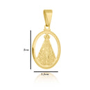 Corrente Italiana Piastrini Fecho Gaveta 2,5mm - 6g - 70 Cm + Pingente Nossa Senhora Oval Vazada - 2,0 X 1,5 Cm