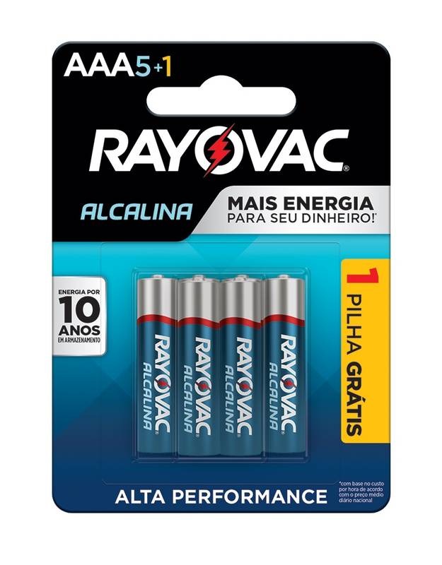Pilha Alcalina Aaa6 Rayovac Cartela C/6 Unid. - Pç / 6