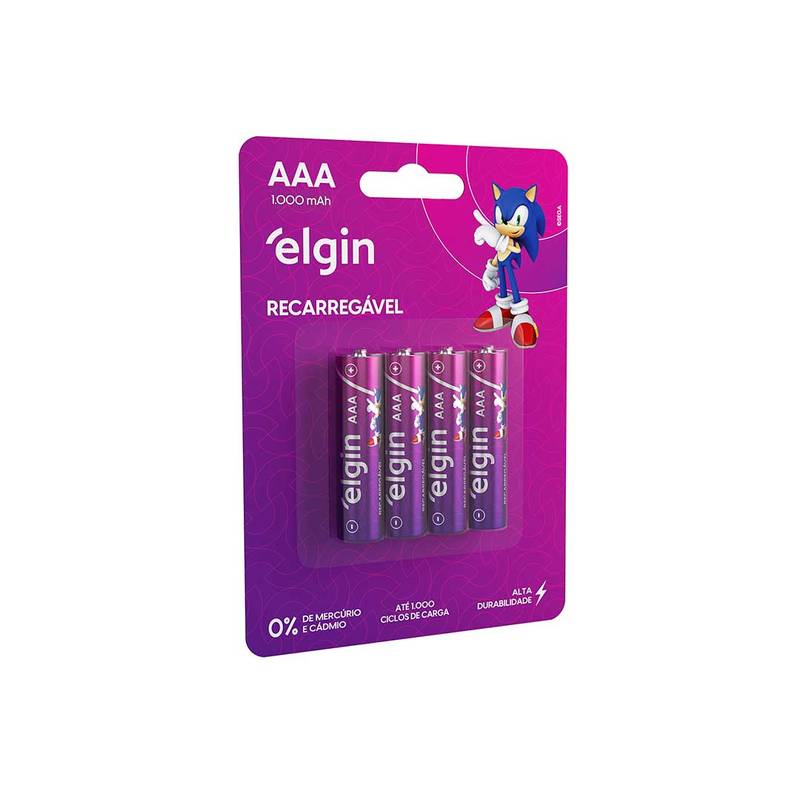 Aaa 1000 Mah Pilha Recarreg.elgin Blist4