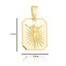 Corrente Modelo 3 Por 1 Fecho Gaveta 2,5mm - 6g - 70 Cm + Pingente Placa Diamantada Cristo - 1,5 X 1,2 Cm