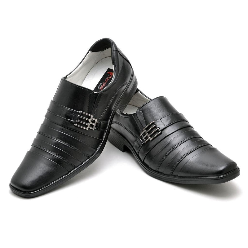 Sapato Casual Conforto Couro Preto 010